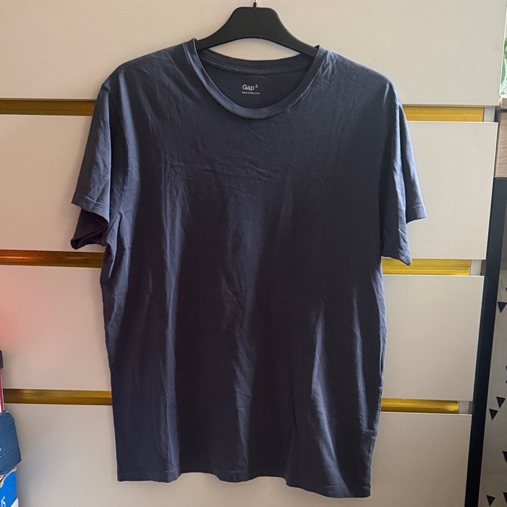 GAP Men's Cotton Dark Gray Slate Blue Short Sleeve Tee - Size Small